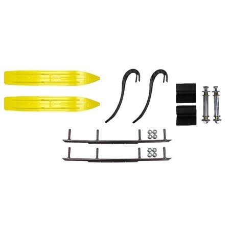 Sunburst Yellow 7 1/4 inch Snowmobile Skis with 8 inch Round Bars Kit E70339