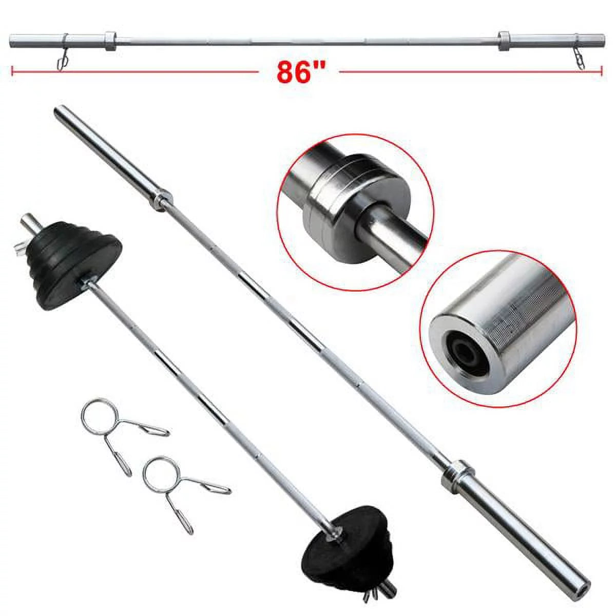 7ft Chrome Olympic Barbell Bar A938841