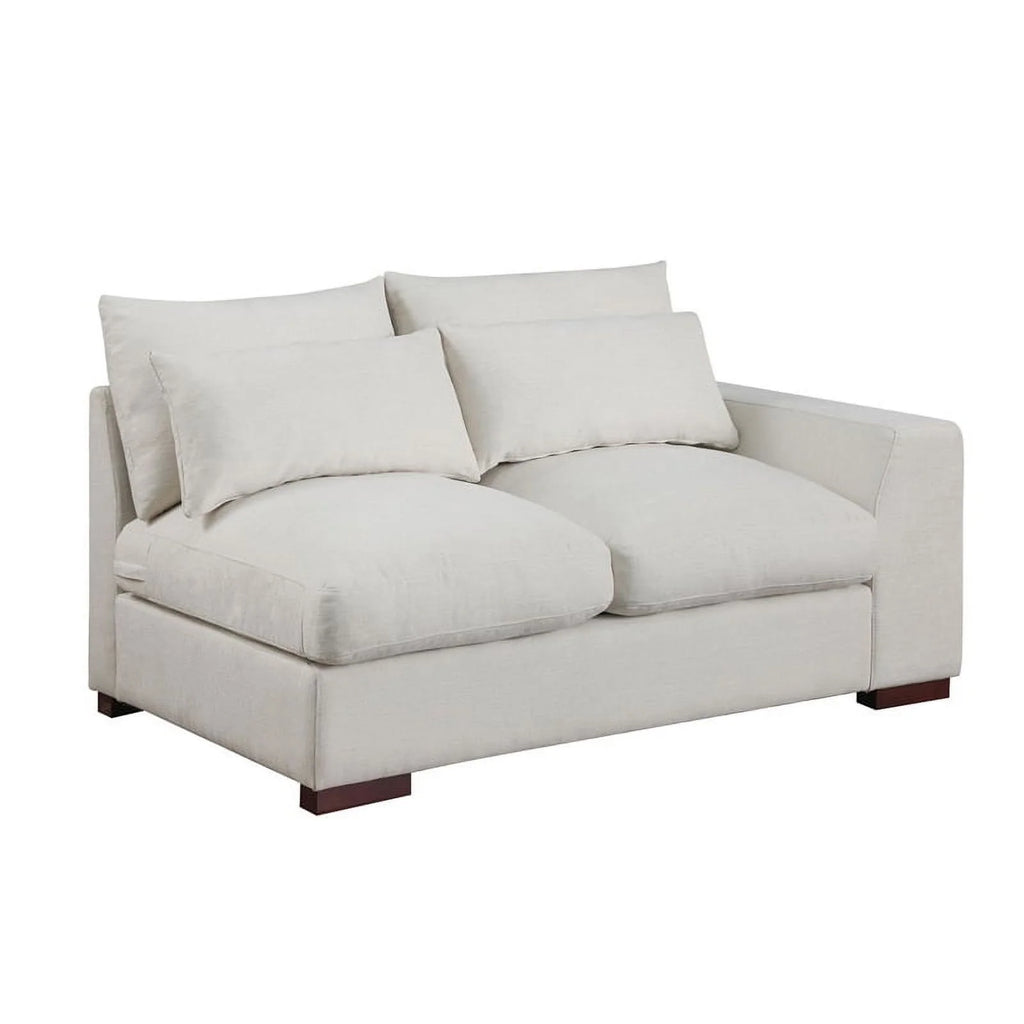 Beige Reversible Modular Fabric Sectional Sofa with Two Ottoman D671719
