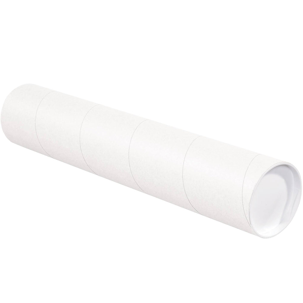 White Mailing Tubes with Caps F110