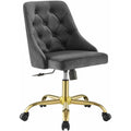Gold Gray Velvet Swivel Office Chair O9248