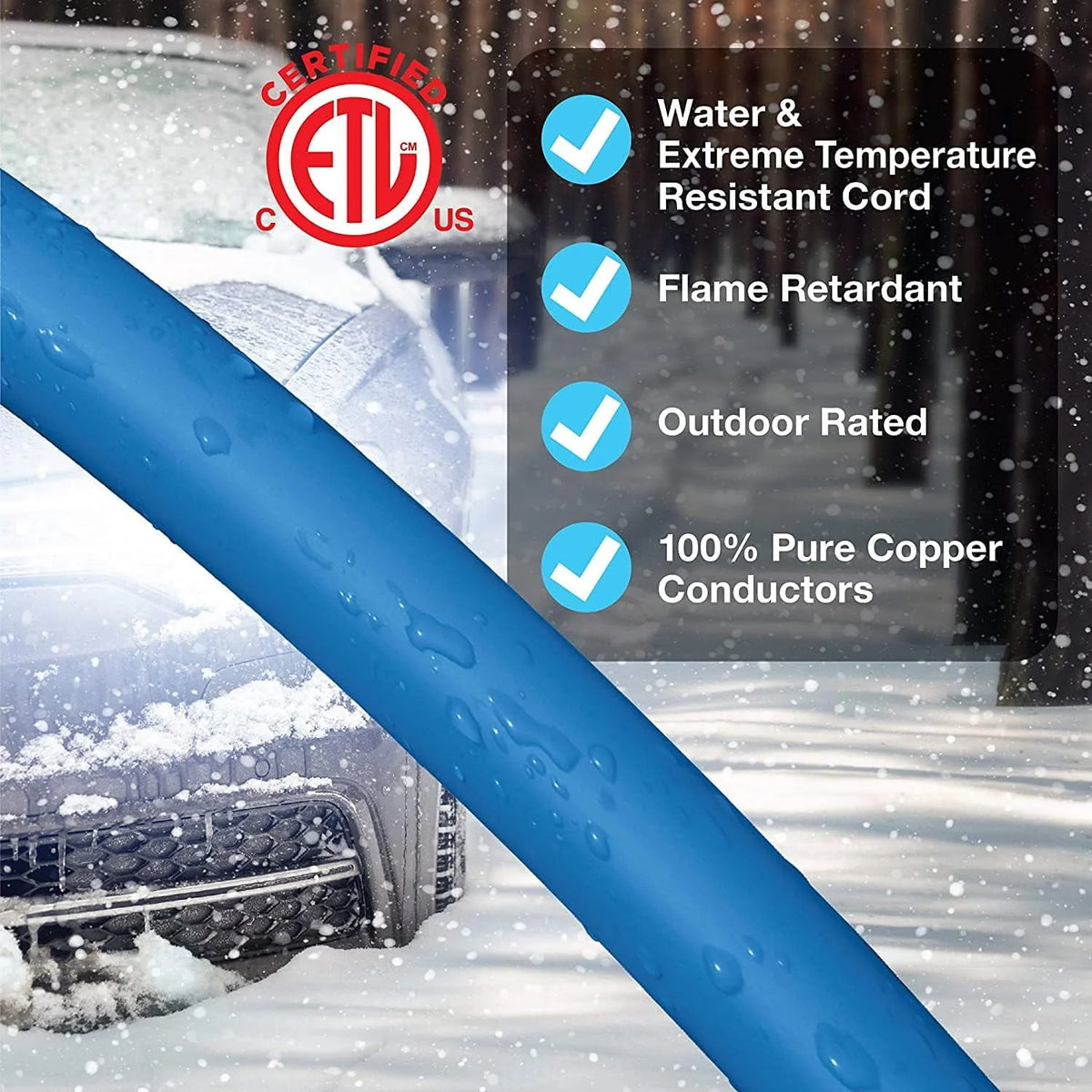 100 ft Extreme Cold Weather Outdoor Extension Cord X7875