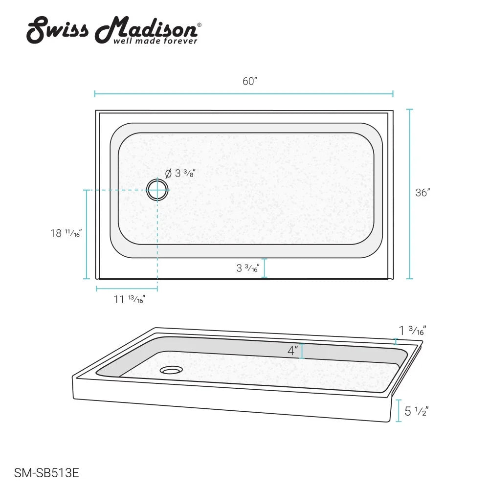 Grey Single-Threshold Shower Base K2645