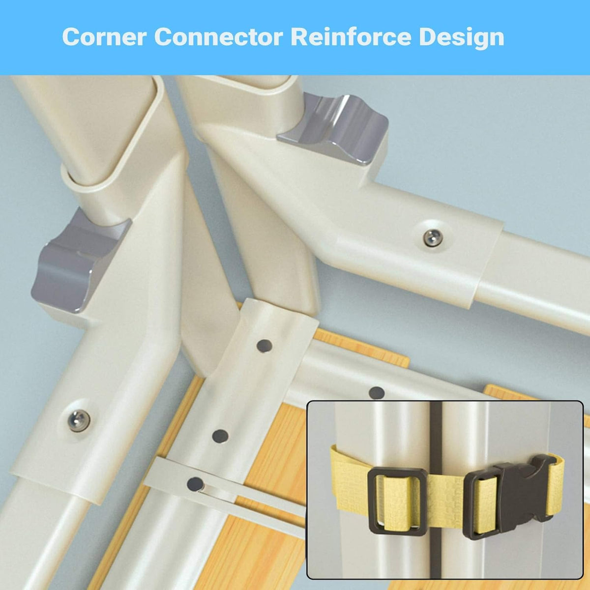 Extra Tall Collapsible Double Lock Bed Rails for Toddlers Queen Size B18353