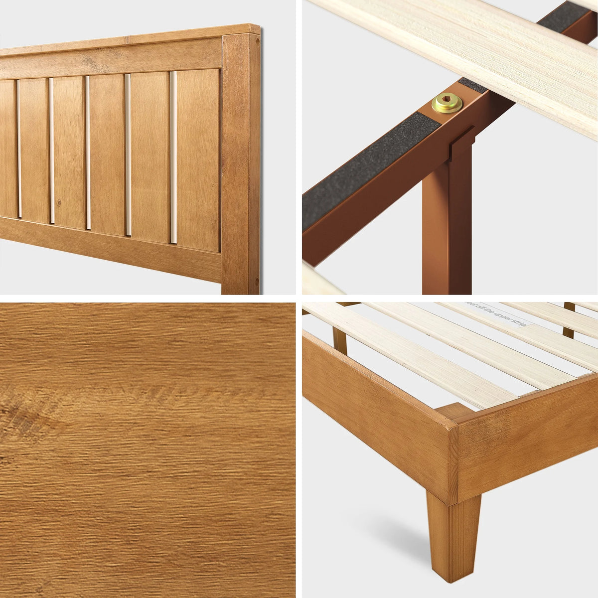 Twin Wood Platform Bed with Headboard B8230