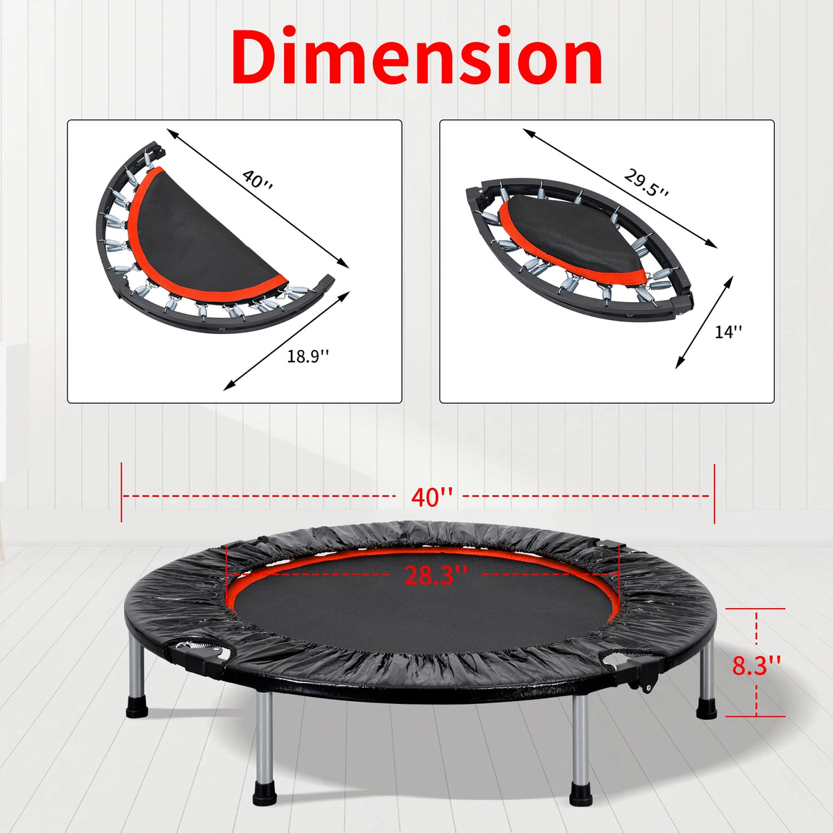 40 Mini Trampoline with Adjustable Foam Handle L7543