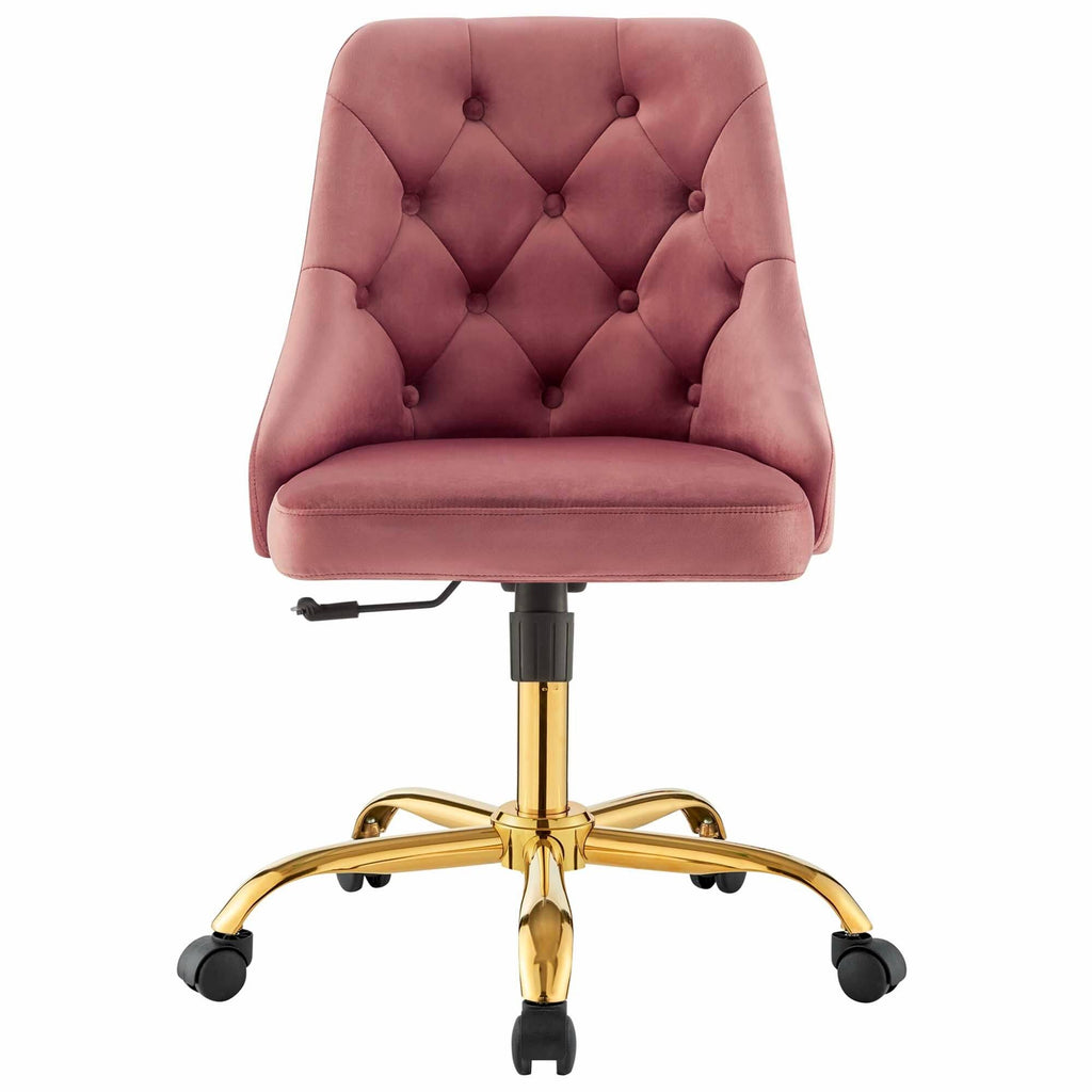 Gold Gray Velvet Swivel Office Chair O9248