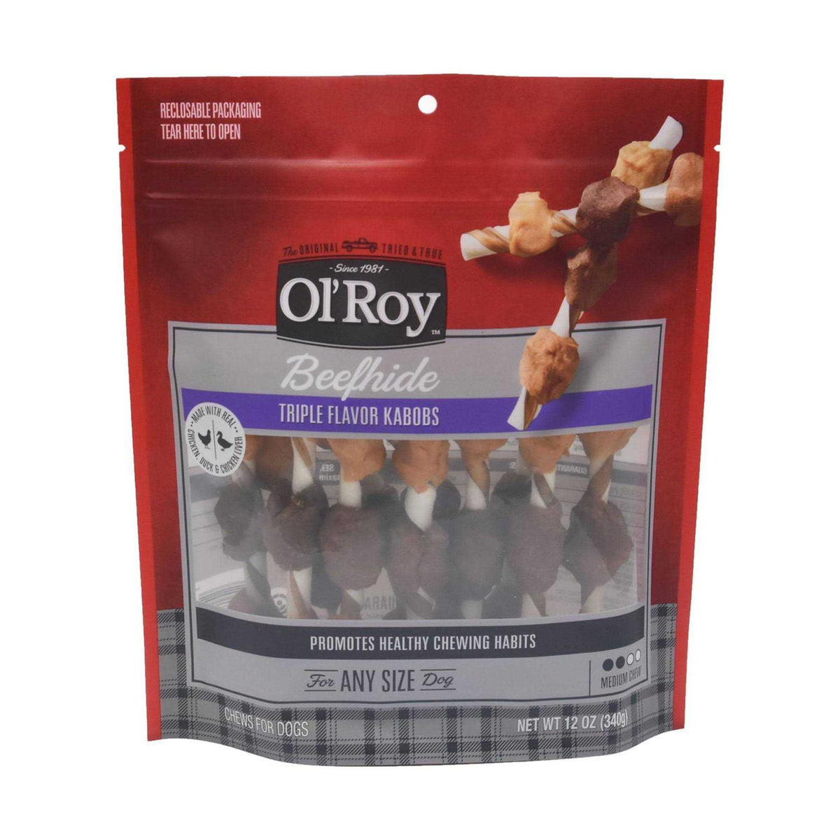 Triple Flavor Rawhide Chews for Dogs S77565