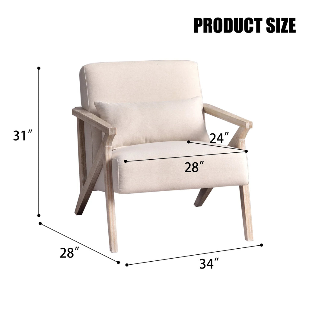 Beige Mid Century Accent Chair S949392