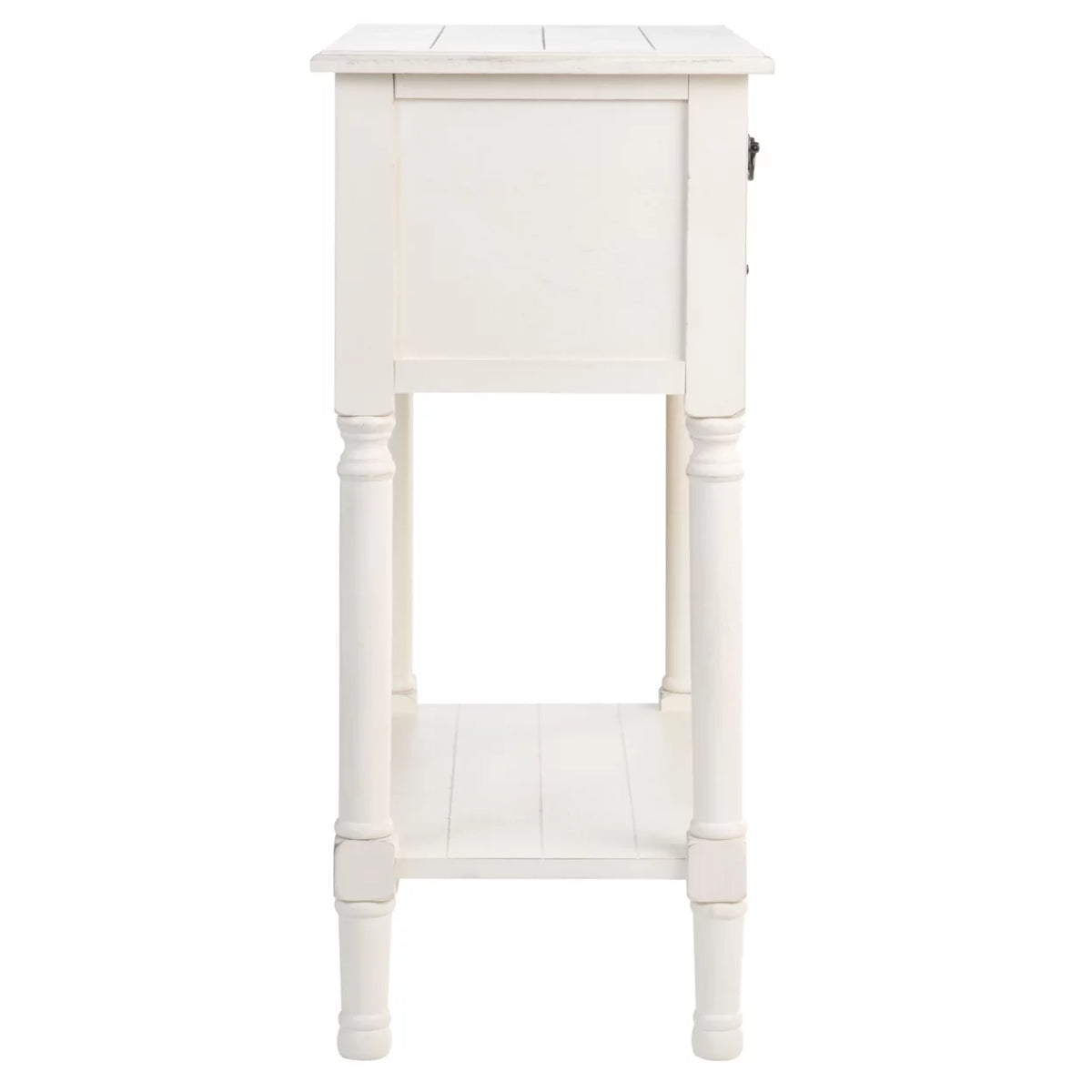 Distressed White Wood Console Table with Drawer S957269