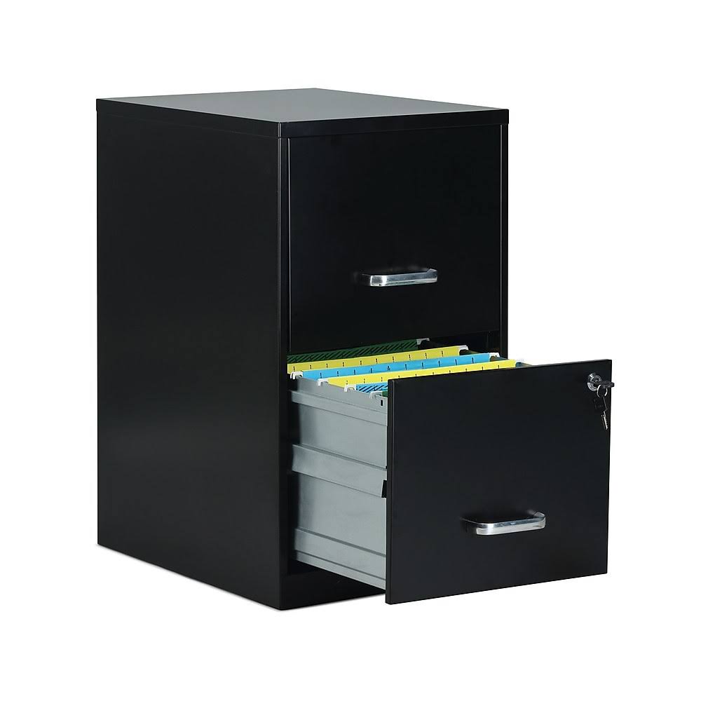 Black 2 Drawer Metal Vertical Filing Cabinet I58015