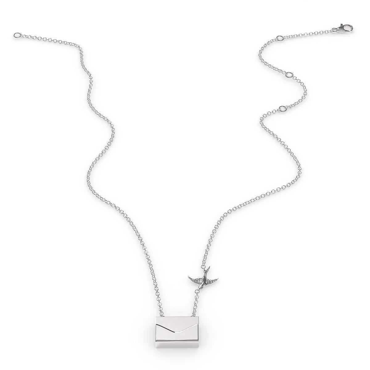 Silver Envelope Locket Necklace J60528