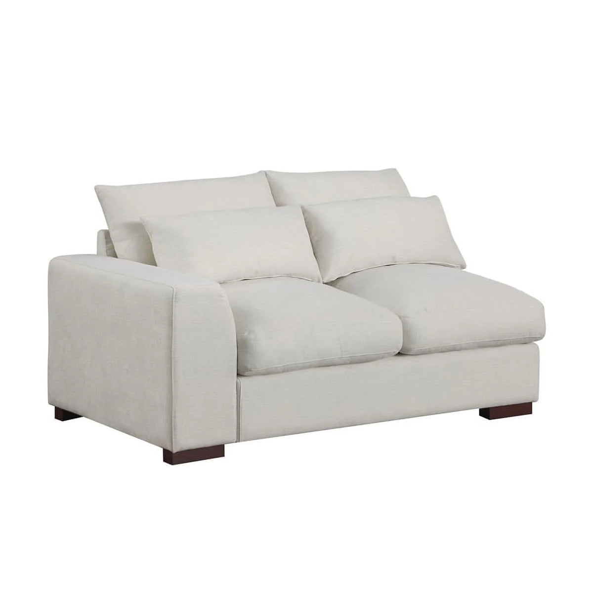 Beige Reversible Modular Fabric Sectional Sofa with Two Ottoman D671719