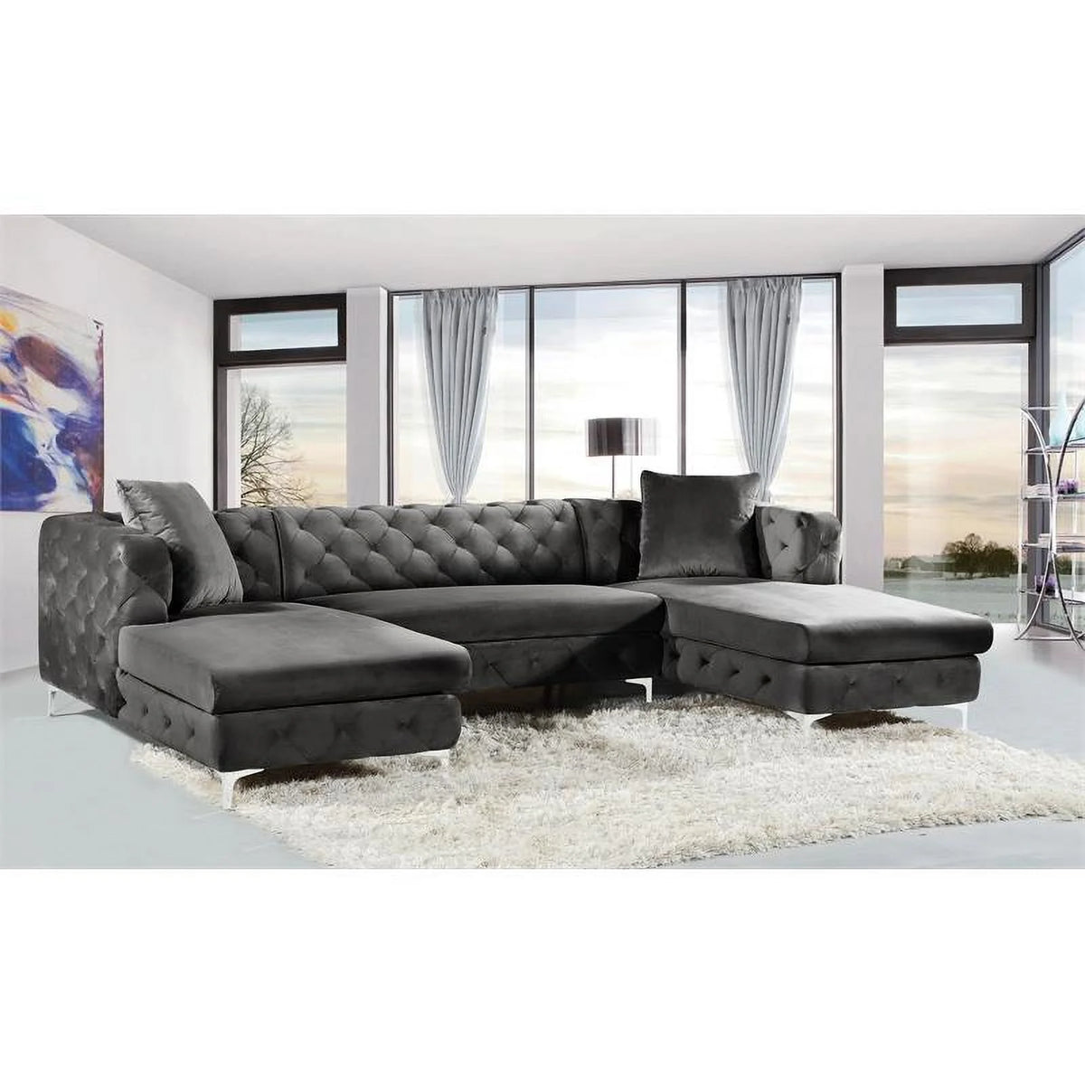3-Piece Velvet Sectional C33496