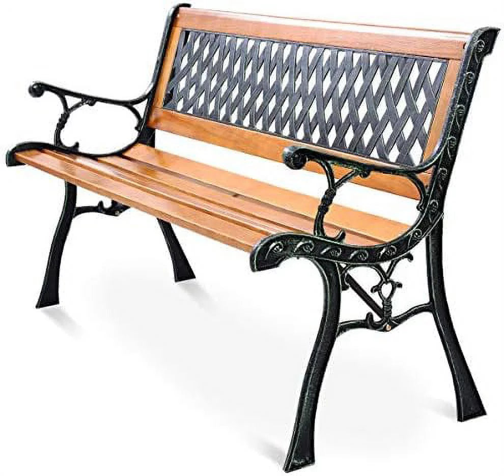 50'' Cast Iron Hardwood Patio Bench O858437