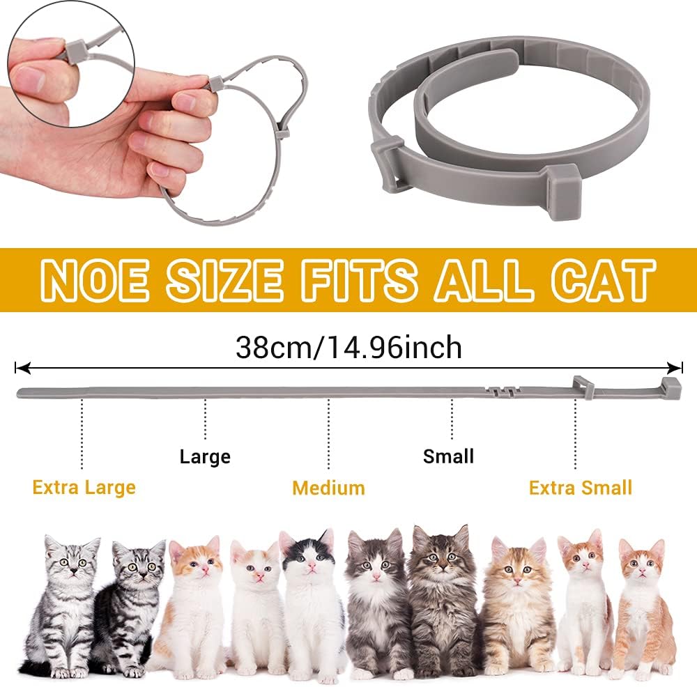 Flea and Tick Collar for Cats Small Size 4 Pack 38cm 8 Month Protection B513