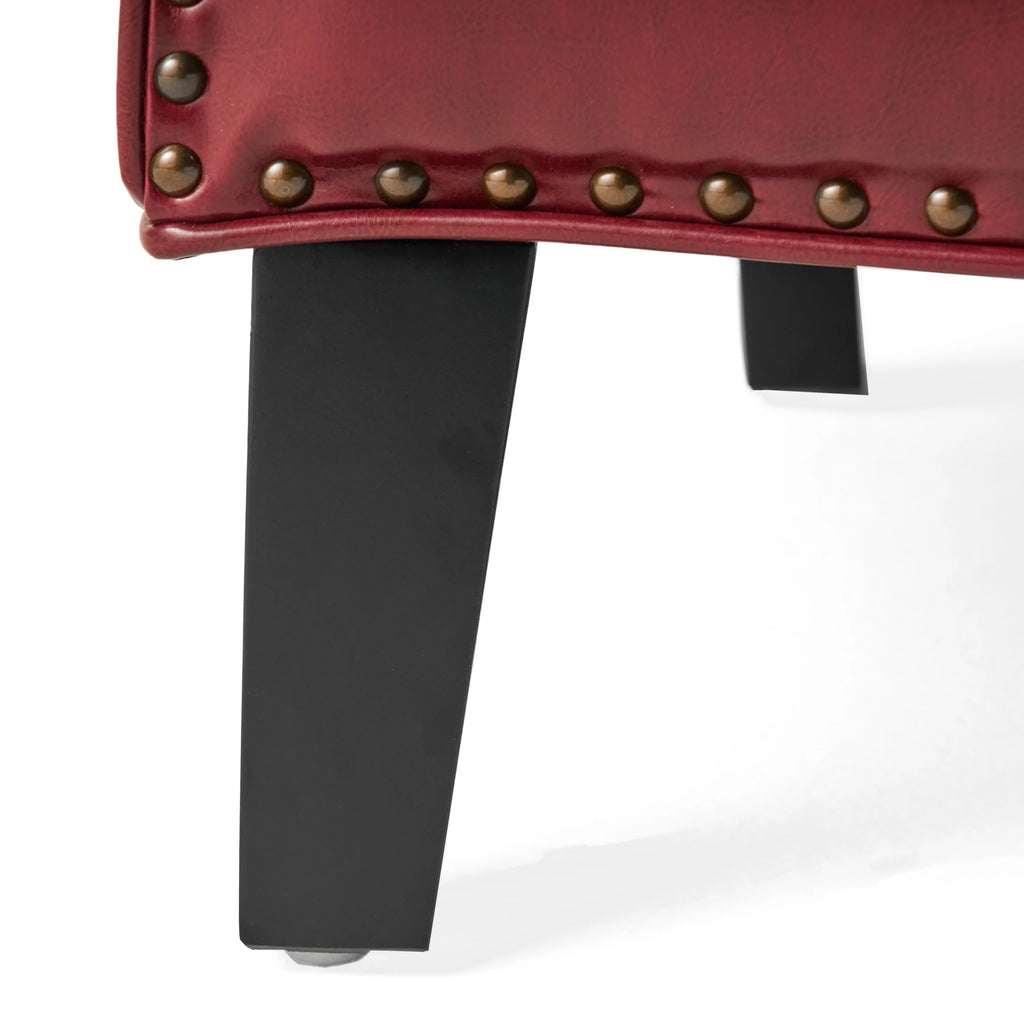 Bonded Leather Club Accent Chair, Oxblood Red C8509