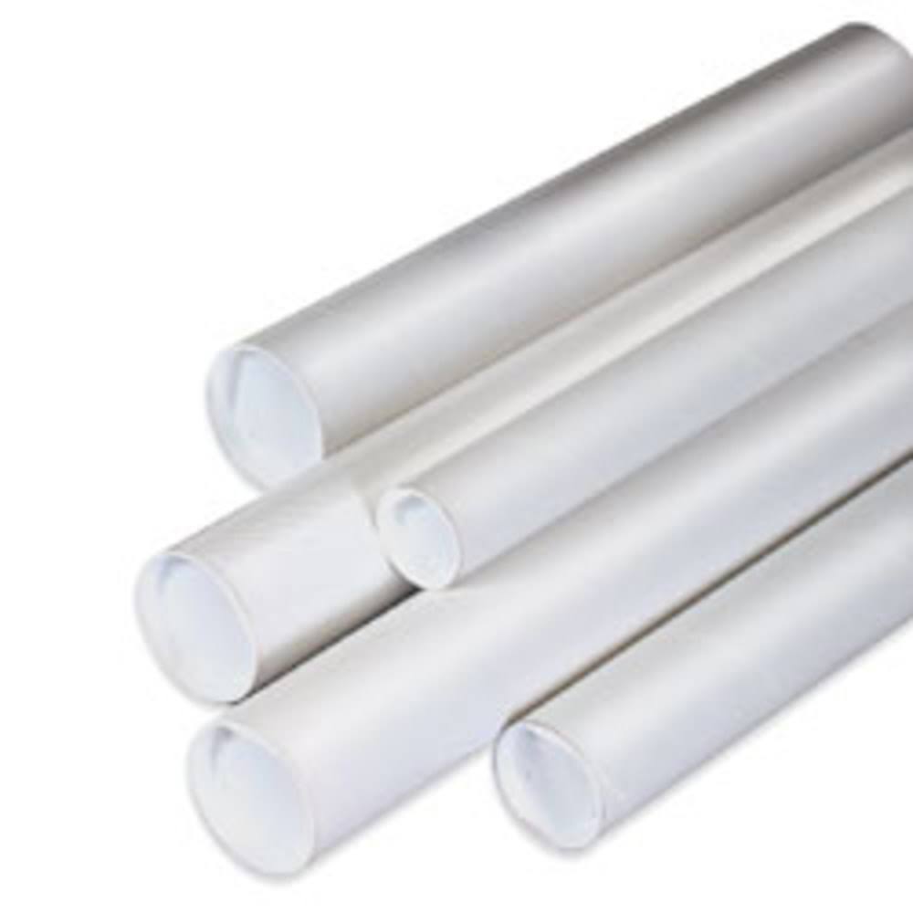 White Mailing Tubes with Caps F110
