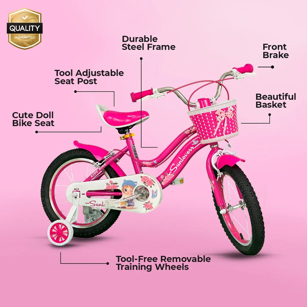 12 Inch Kids Bike with Training Wheels & Basket L73887