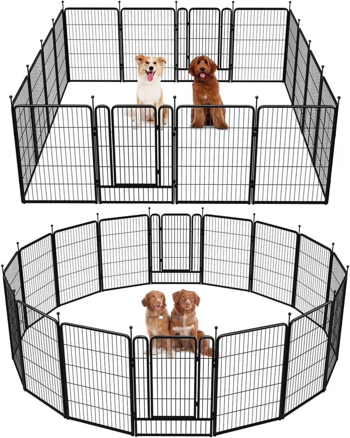 16 Panels 40" Height Dog Playpen with Doors B74264