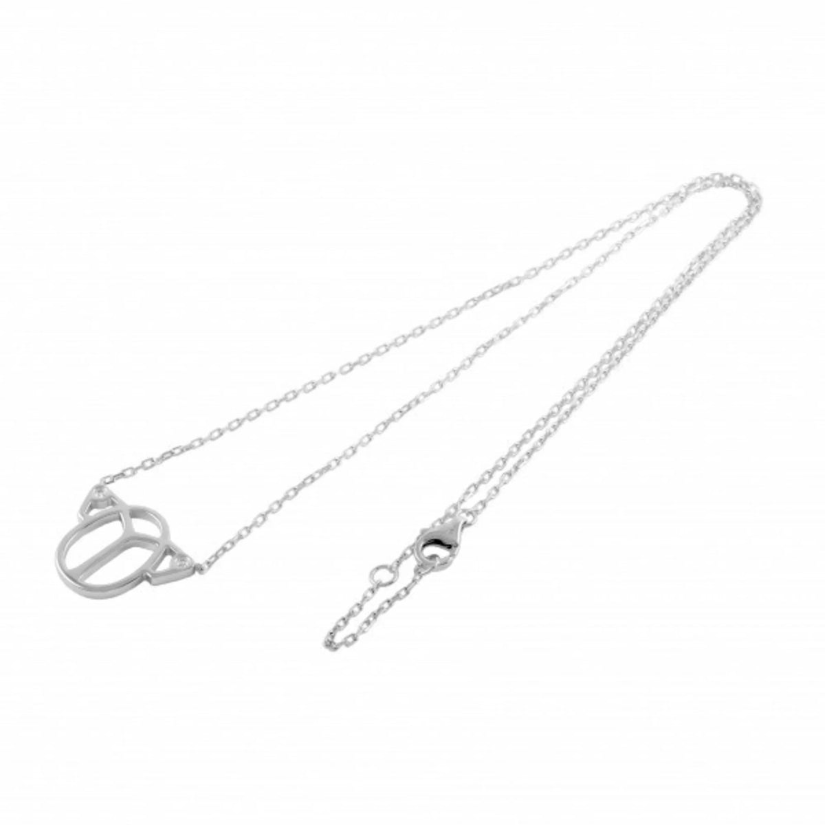 White Gold Scarab Pendant Necklace U456329