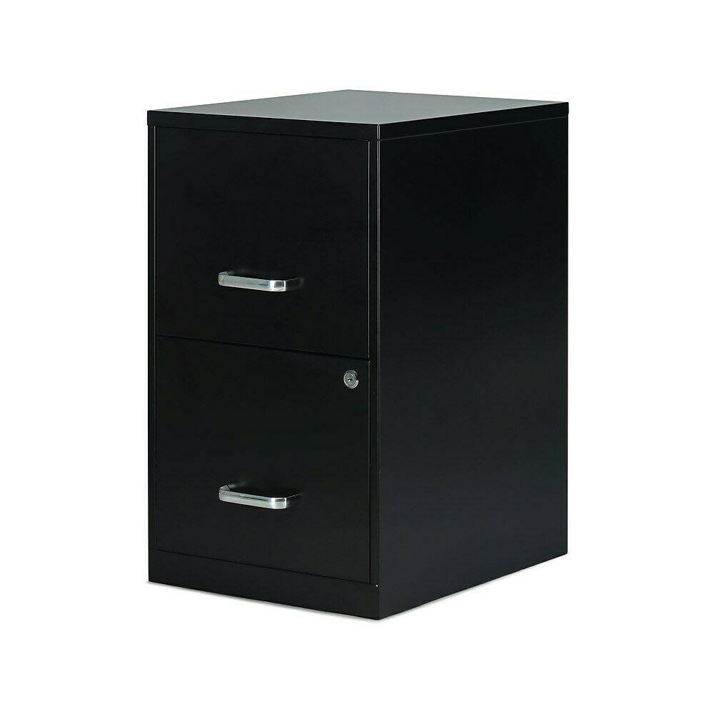 Black 2 Drawer Metal Vertical Filing Cabinet I58015
