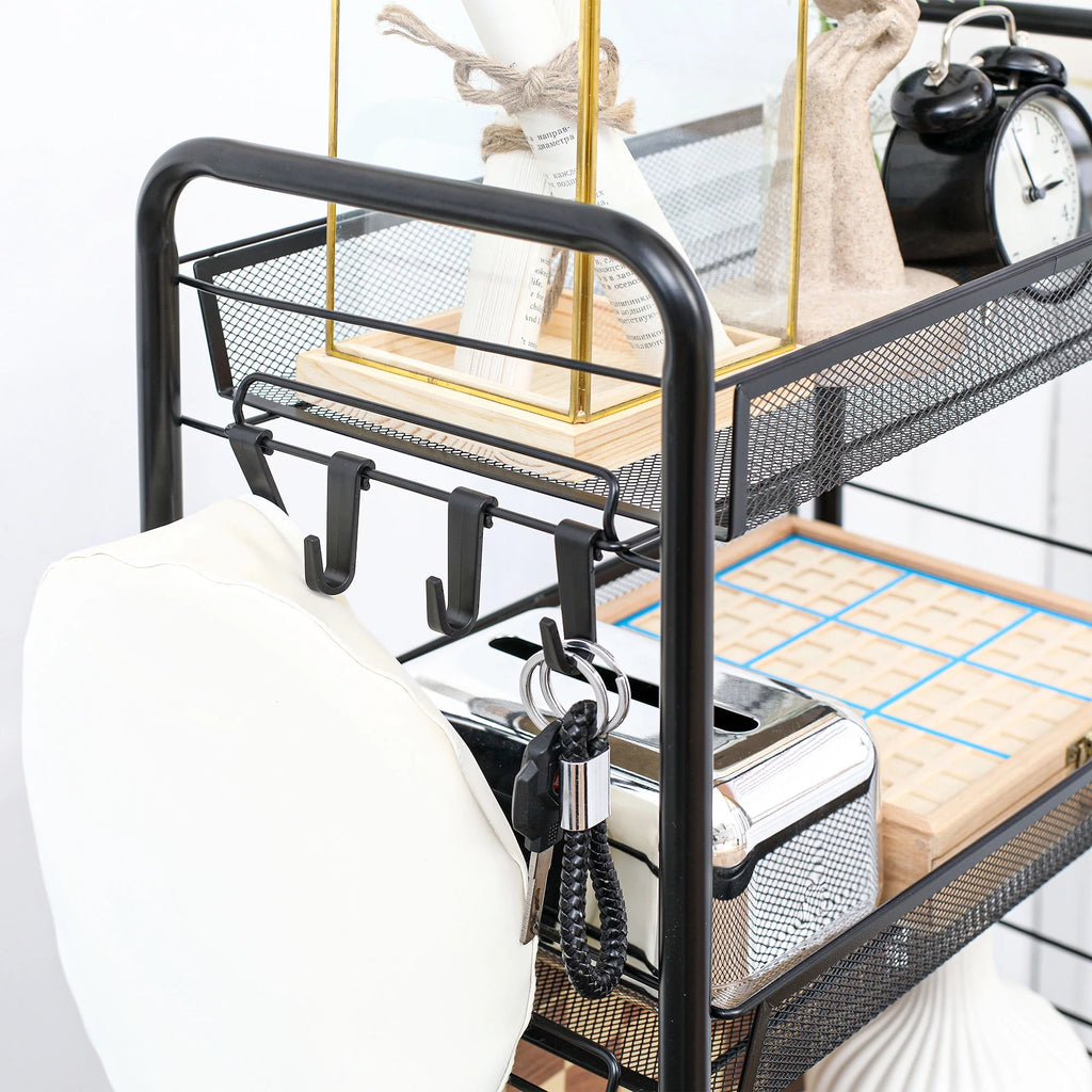 5 Tier Metal Rolling Cart with Mesh Baskets E66464