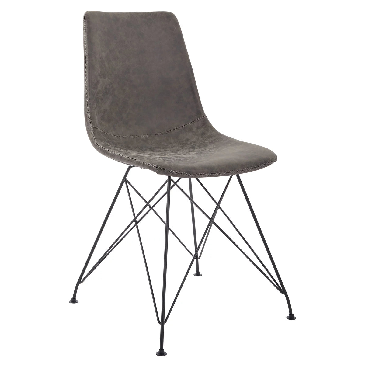 Charcoal Gray Faux Leather Chair 2 Pack J310