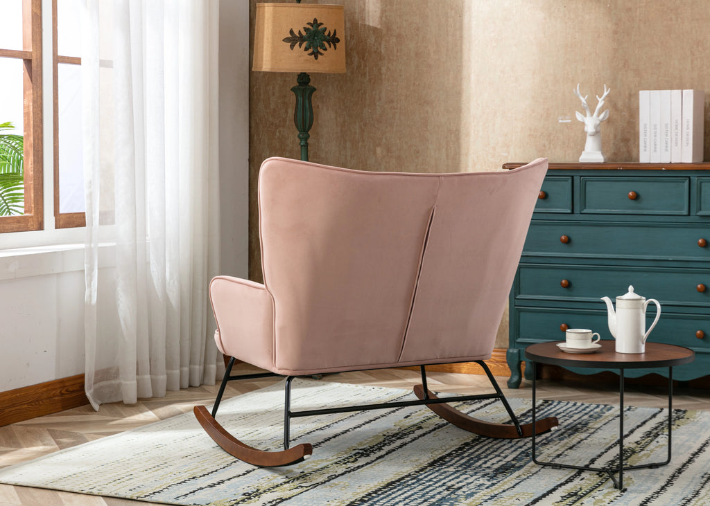 High Back Rocking Fabric Nursery Sofa M89599