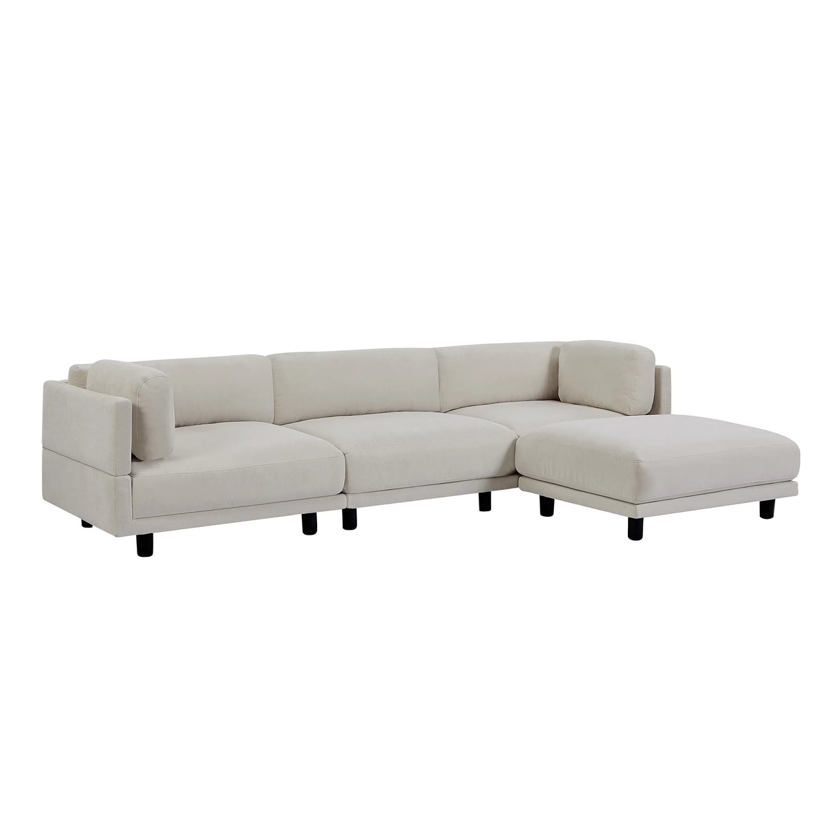 Oversized Convertible Sectional Sofa L Shaped Couch with Reversible Chaise Beige Q188210
