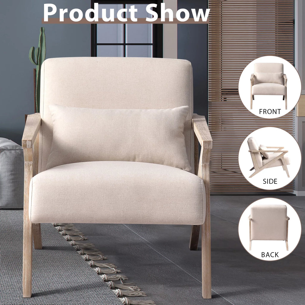 Beige Mid Century Accent Chair S949392