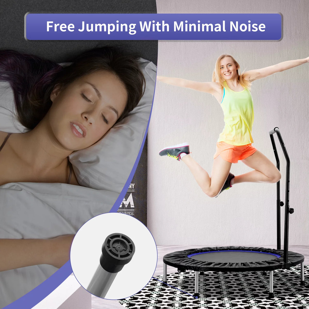 40 Mini Trampoline with Adjustable Foam Handle L7543
