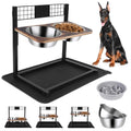 Metal Elevated Dog Bowls with Slow Feeder and Stainless Steel Bowls S818645
