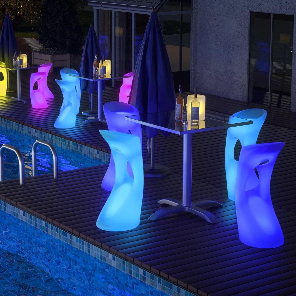 32-inch RGB LED Bar Stool with Remote T884