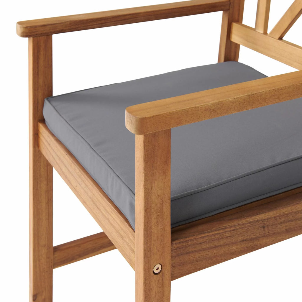 Acacia Wood Dining Chair with Cushions Set of 2 A59499