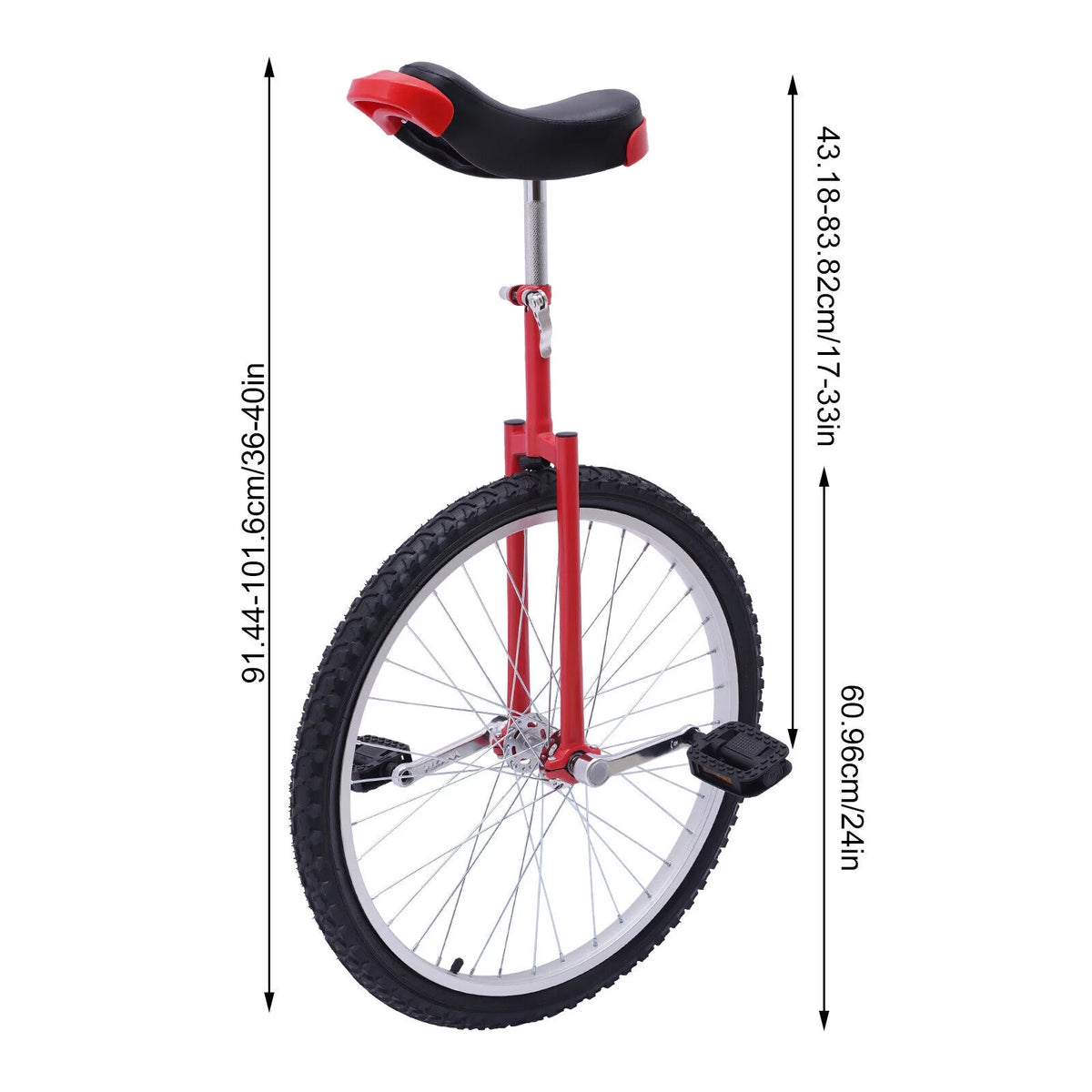 24 Unicycle with Leakproof Tire and Adjustable Seat T4873