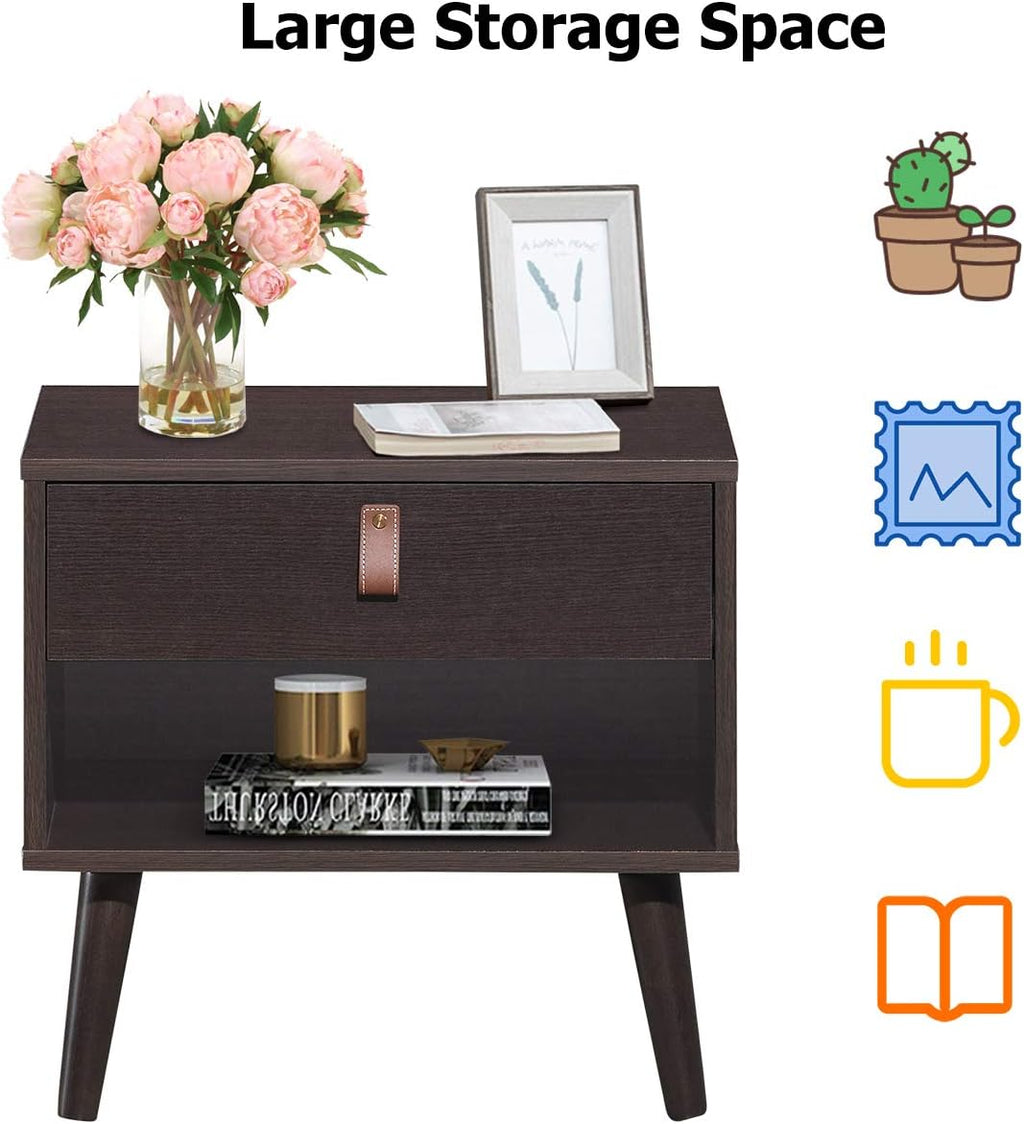 Drawer Storage Nightstand Bedside Cabinet Q123
