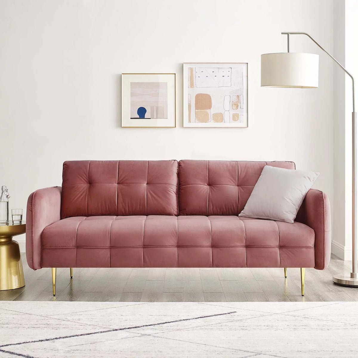 Dusty Rose Performance Velvet Sofa N8244