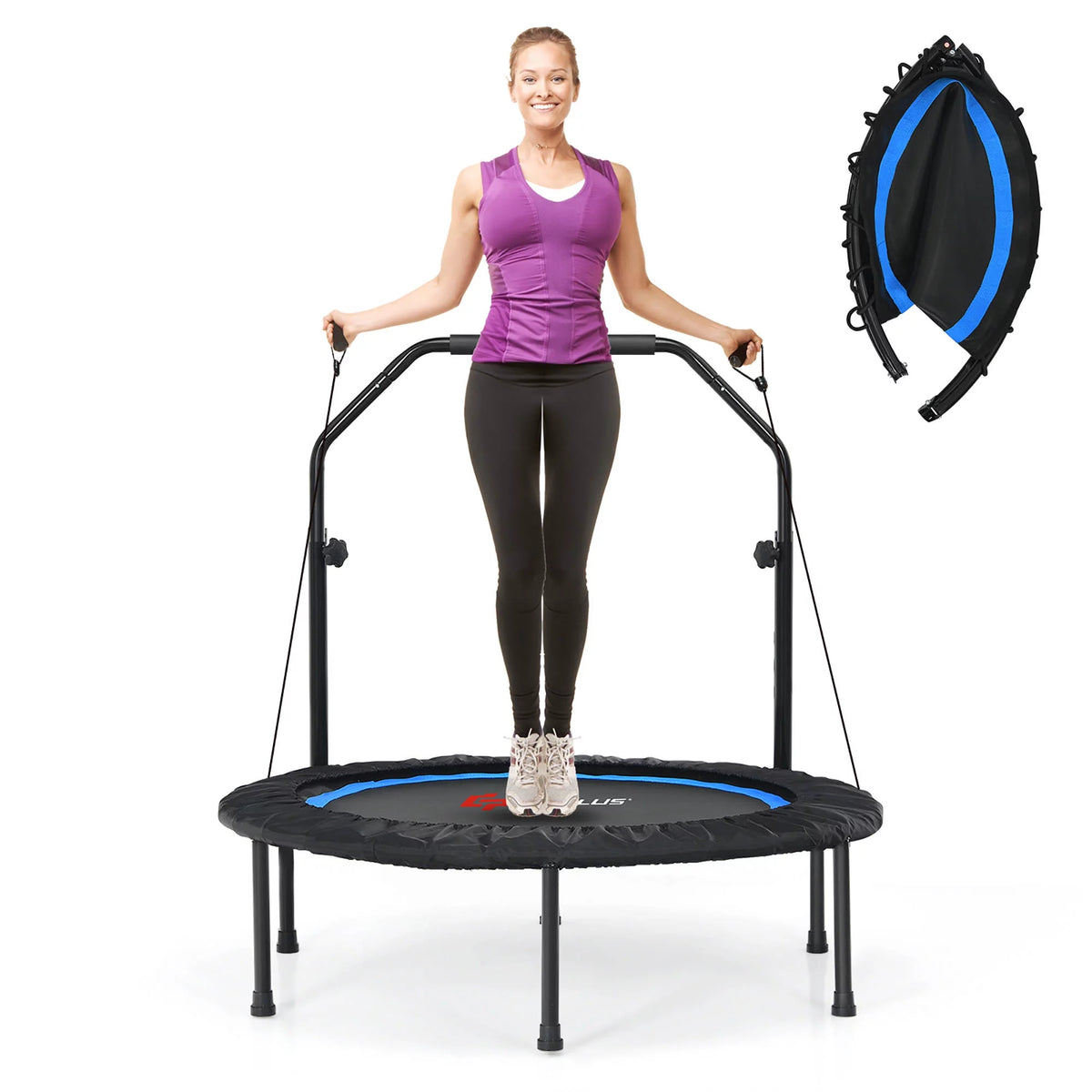 40'' Foldable Trampoline Rebounder with Resistance Bands N386530