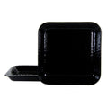 Solid Black Enamelware Square Plates Set of 2 W336