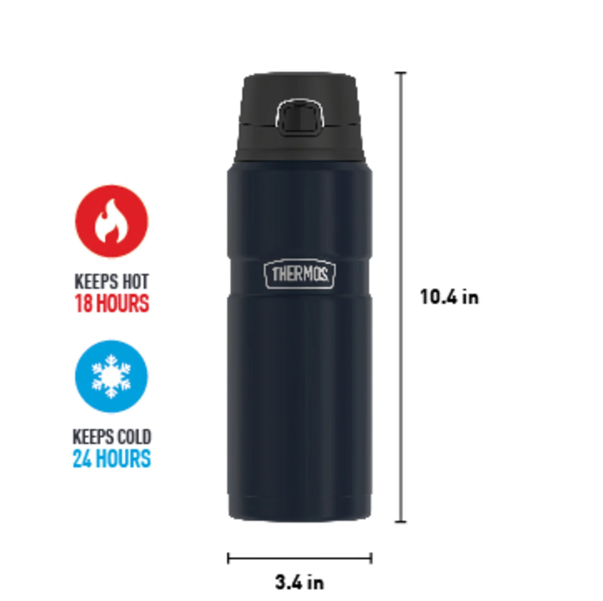 Matte Midnight Blue 24oz Vacuum Insulated Stainless Steel Drink Bottle C5166