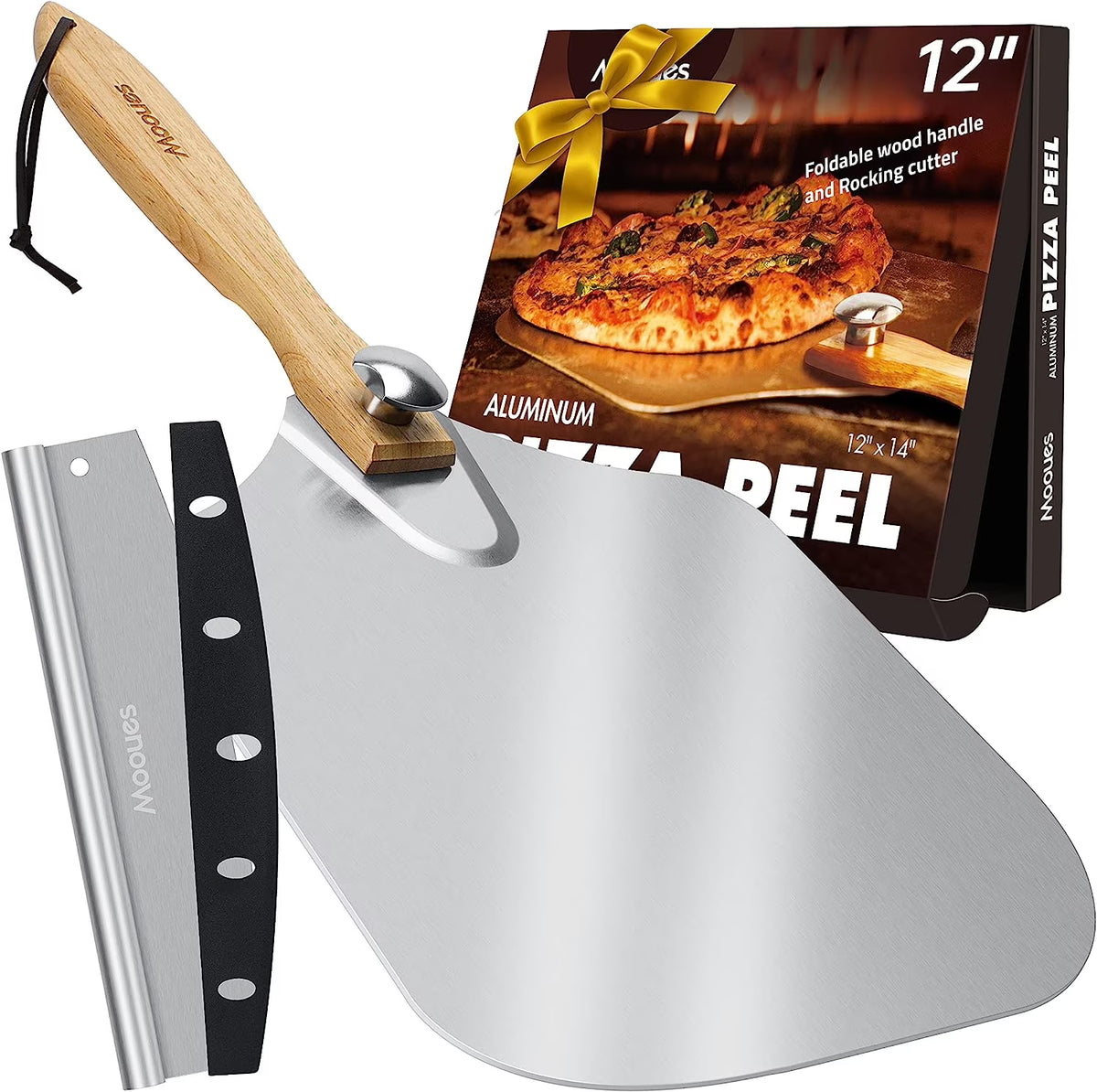 12 inch Aluminum Pizza Peel with Wood Handle G5192
