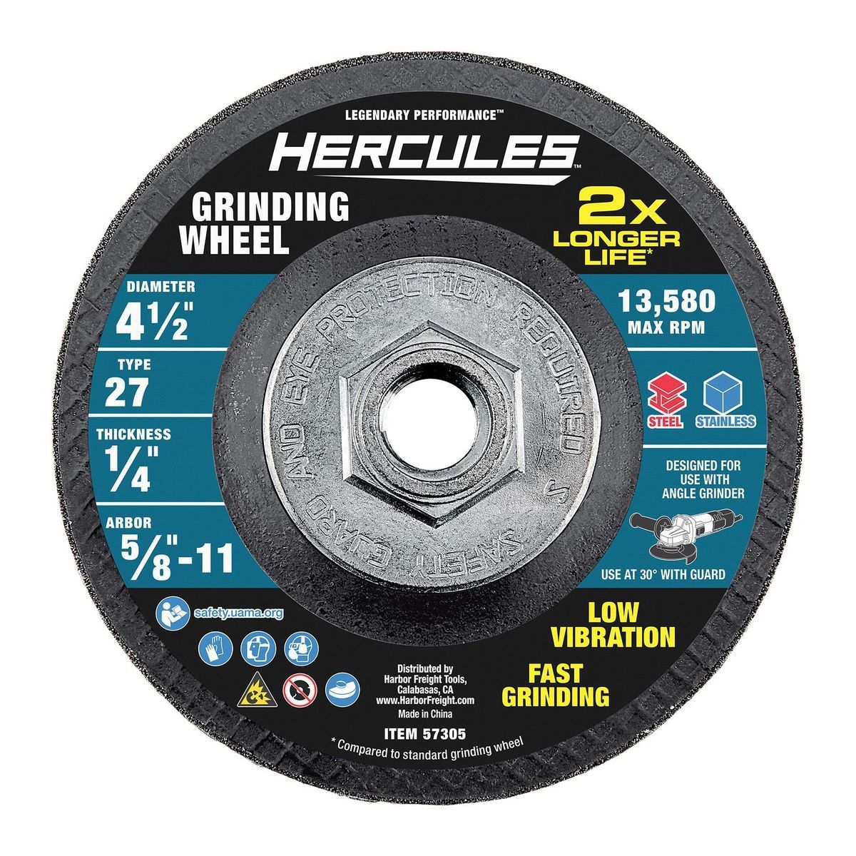 4-1/2 in. x 1/4 in. x 5/8 in. Type 27 Metal Grinding Wheel R829642