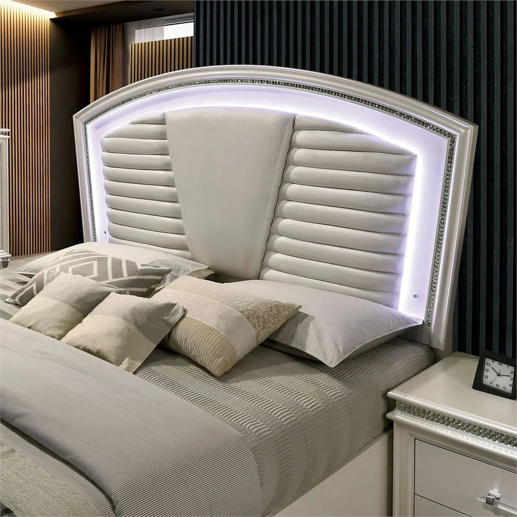 Queen Wood Bed with LED H922