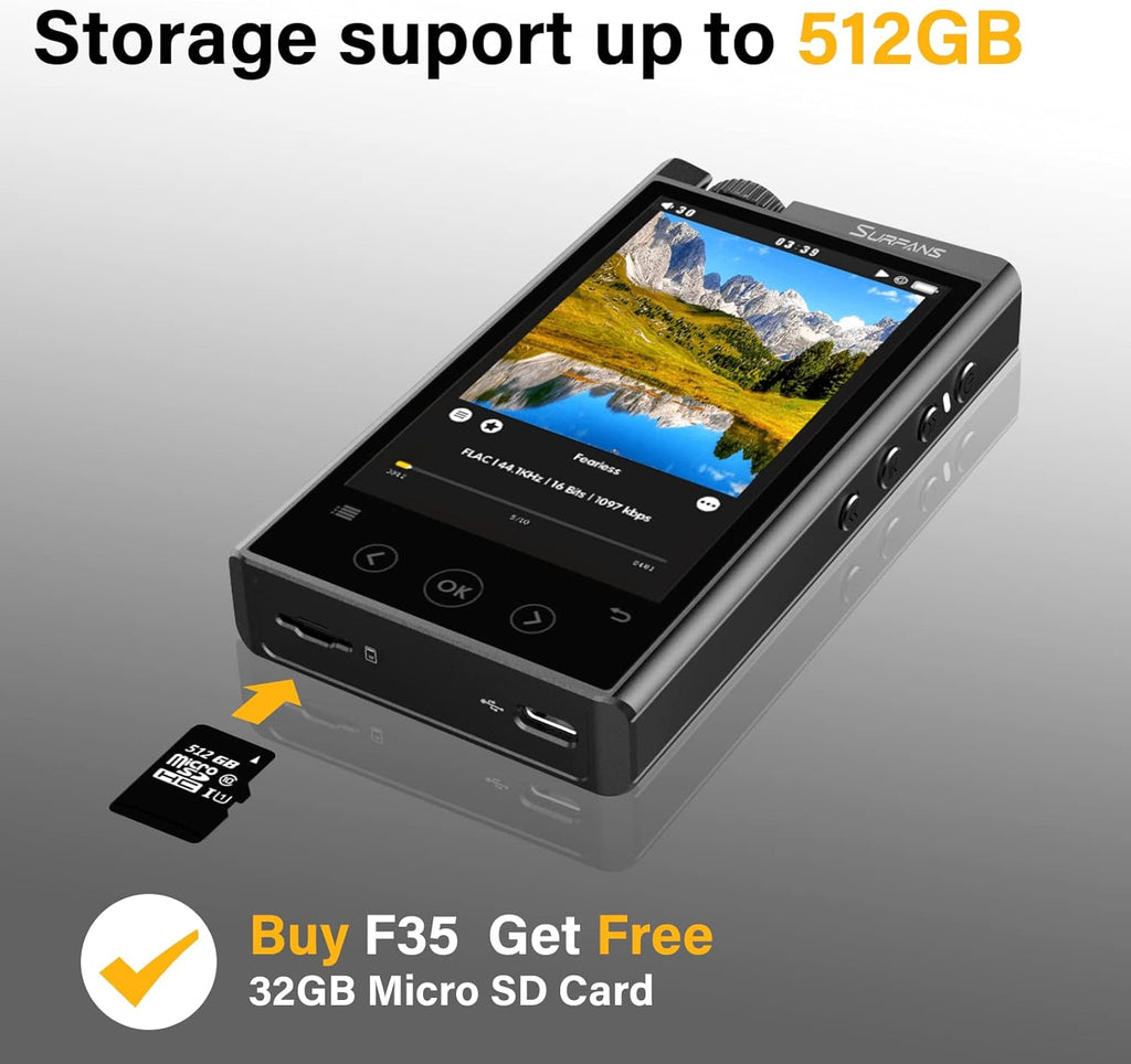4.0 inches HiFi Lossless DSD Digital Audio Player with 32GB Memory Card R272