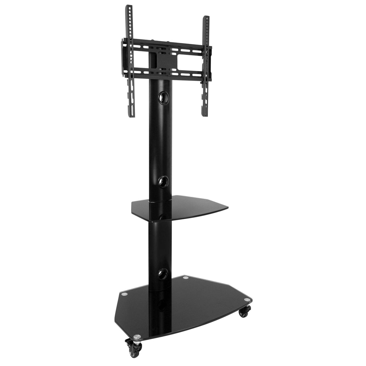Mobile TV Stand Cart for Flat Screen TVs, Adjustable - Black Q322192