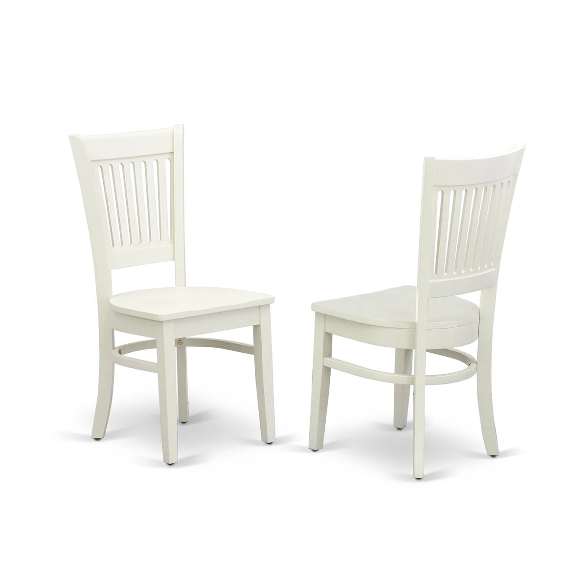 White Wood Dining Set with Slatted Back Chairs H377