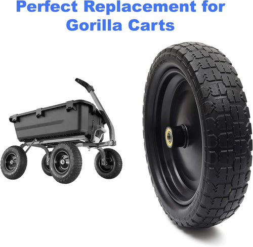 13" Solid Polyurethane Flat-Free Tire and Wheel Assemblies (4-Pack) N413402