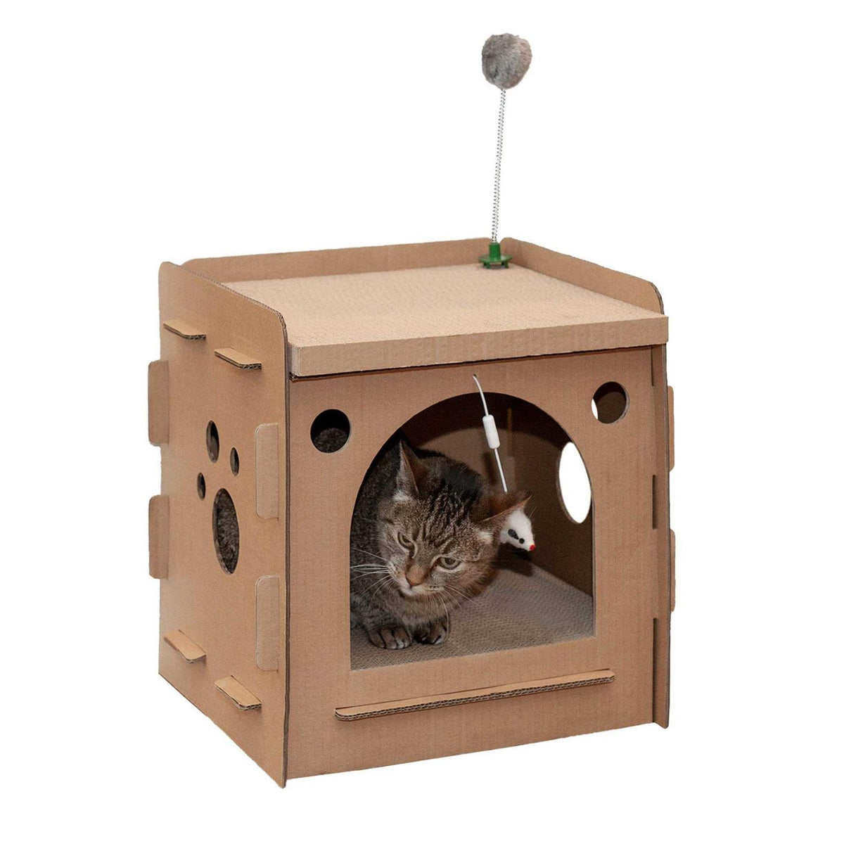 Corrugated Cat Scratcher House with Catnip K6723
