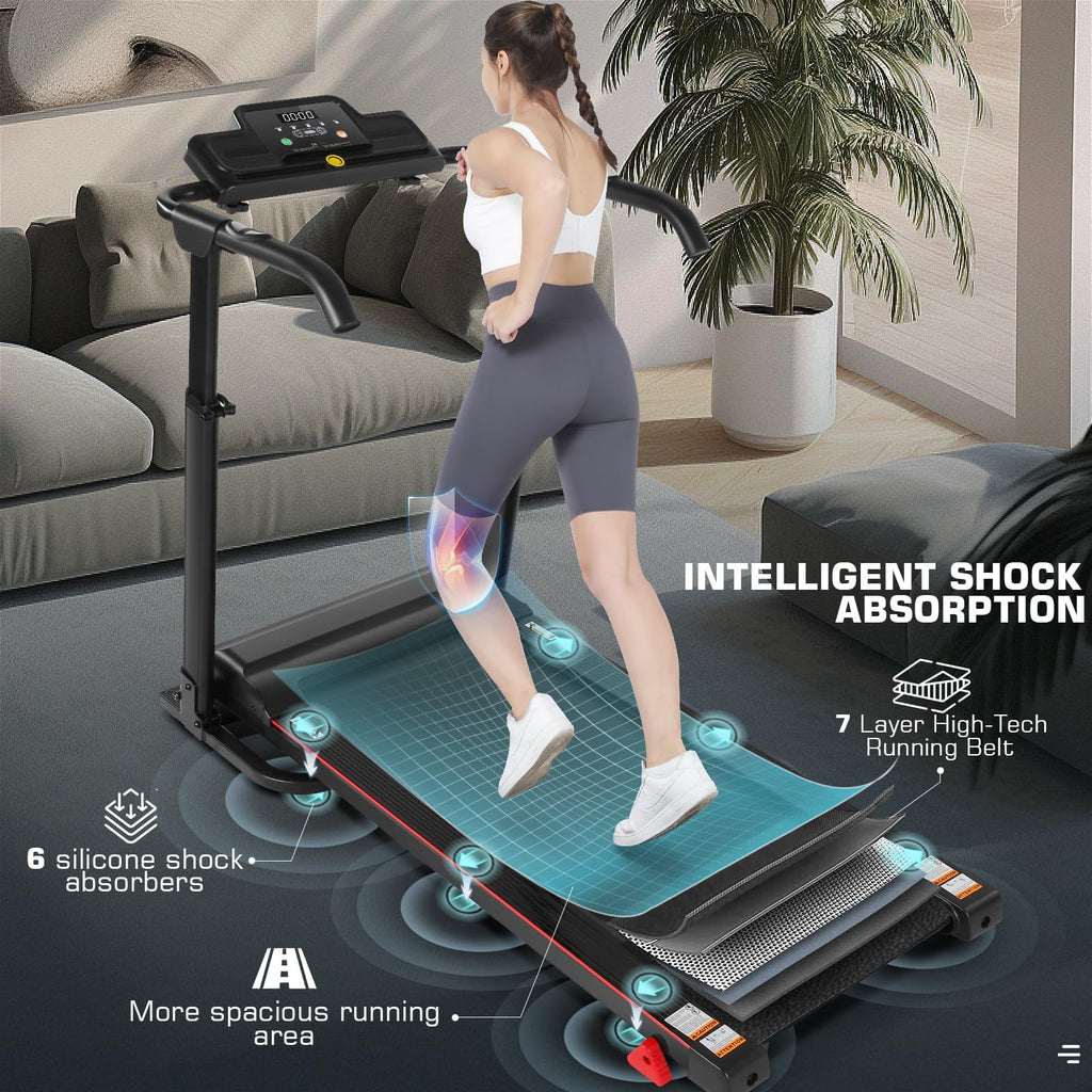 Folding Treadmill with Removable Desk, White B875416